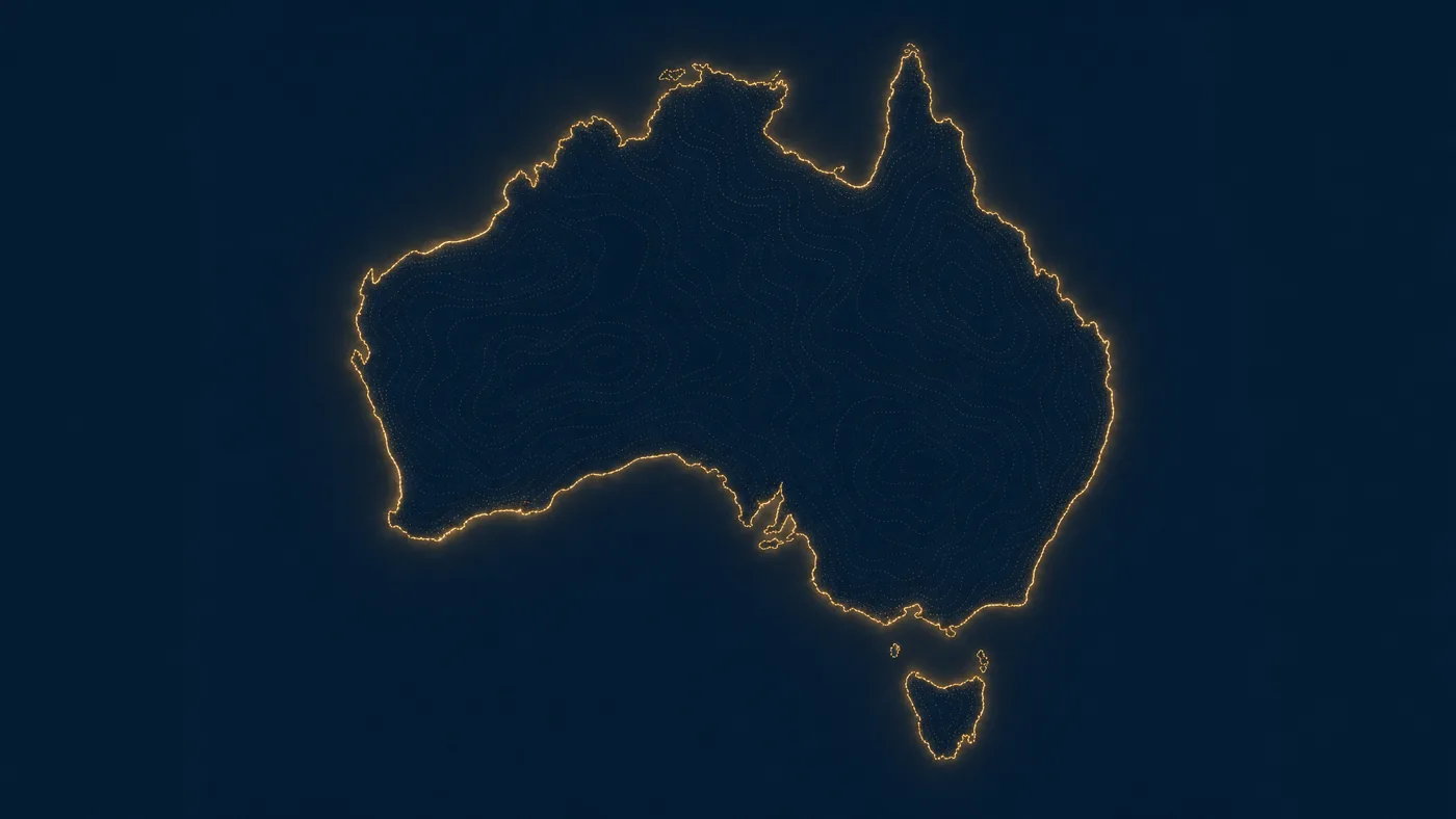 Map of Australia highlighting major destination cities